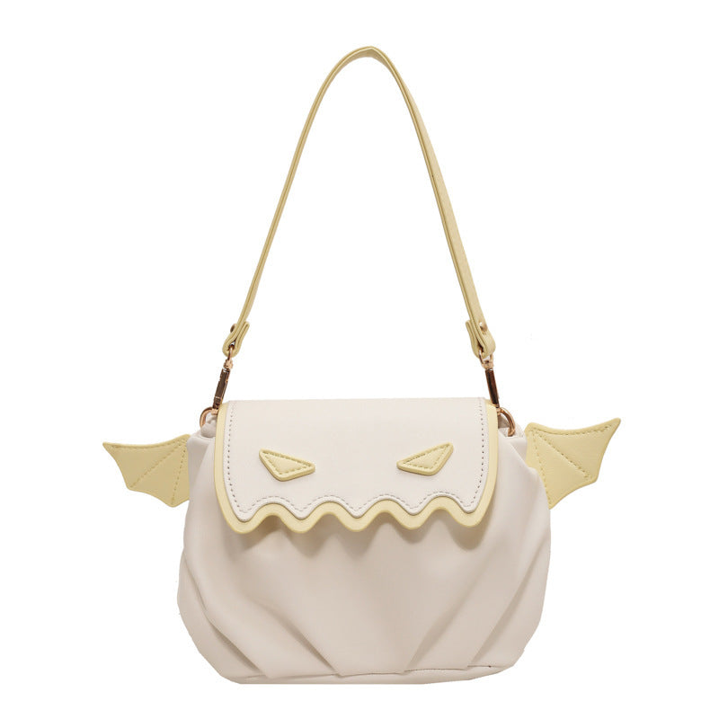 Sac à bandoulière drôle Halloween citrouille dessin animé sacs à bandoulière avec petites ailes personnalisé créatif femme sac à main