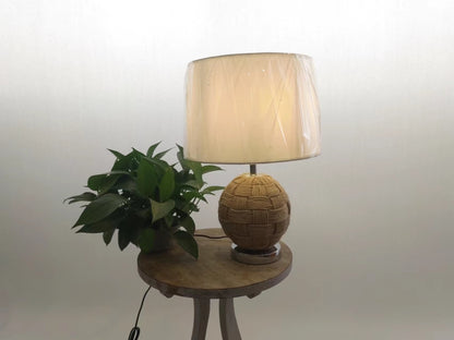 Country Table Lamp Hand-woven Hemp Rope Ball Natural