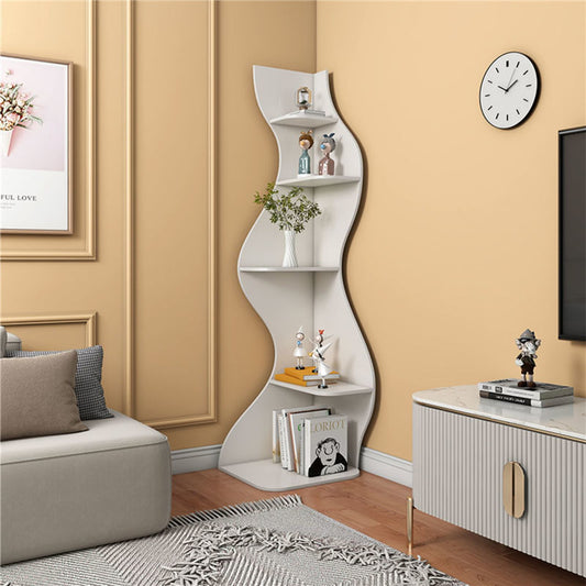 Home Fashion Living Room Corner Cabinet Shelves