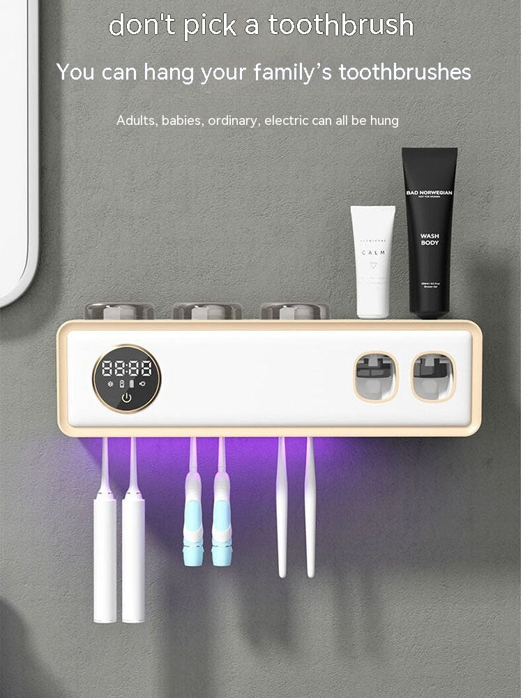 UV Sterilization And Drying Intelligent Toothbrush Disinfection Device Wall Mounted