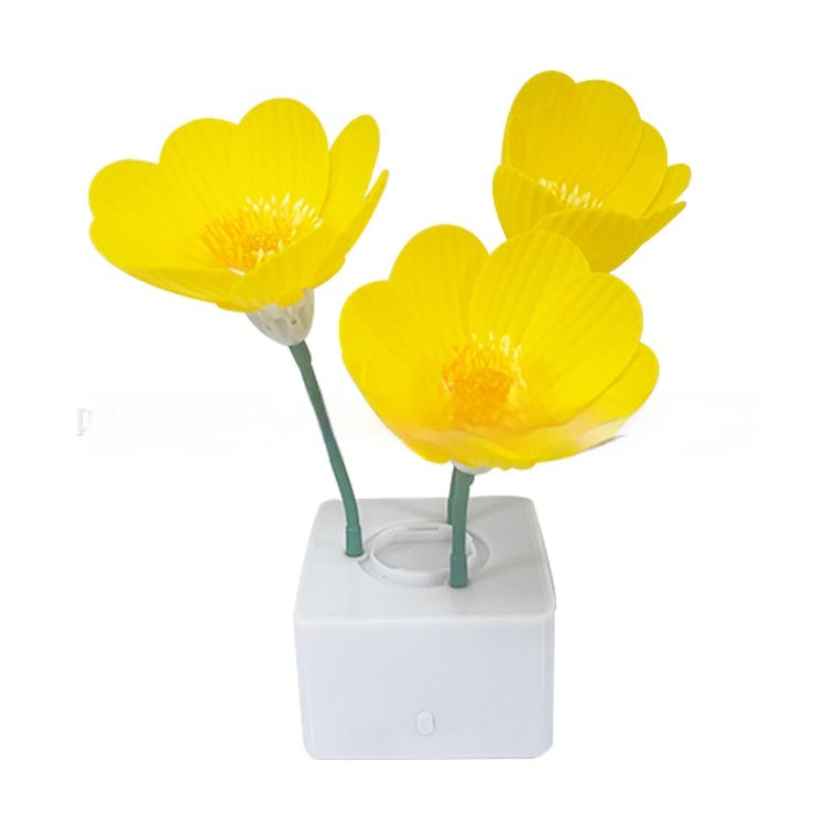 Petite lampe de nuit à floraison automatique, lampe de Table créative pour chambre à coucher