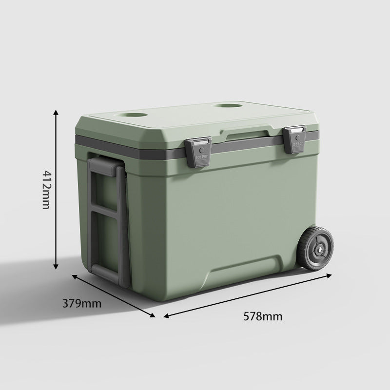 45-liter Outdoor Trolley Insulation Box, Car Camping Pulley