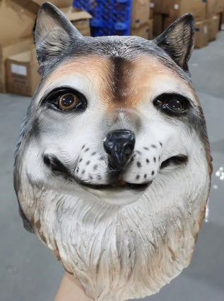 Máscara de fiesta de disfraces de hombre lobo, simulación de Halloween, tocado giratorio, disfraz de lobo, máscaras faciales para cosplay