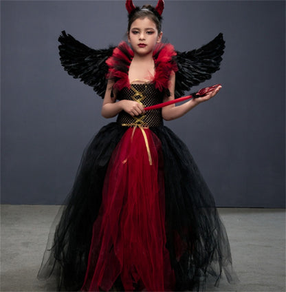 Robe gothique de cosplay du petit diable d'Halloween