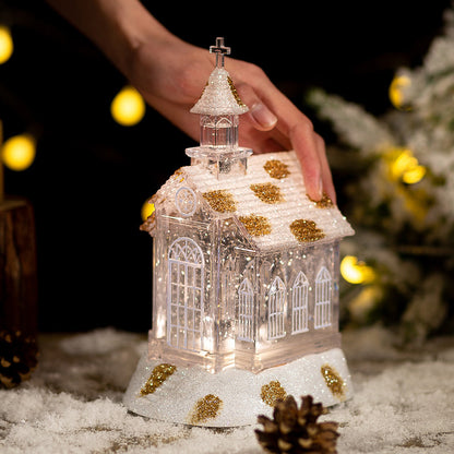 Décorations de Noël Ornements de boîte à musique en cristal pour église et maison