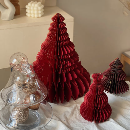 Ornements de décoration pour la maison en forme d'arbre de Noël en origami