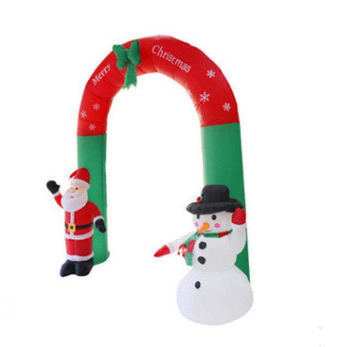 Arco gigante de Papá Noel, muñeco de nieve, jardín inflable, arco, adornos de Navidad, Festival de Año Nuevo, accesorios de decoración para fiestas