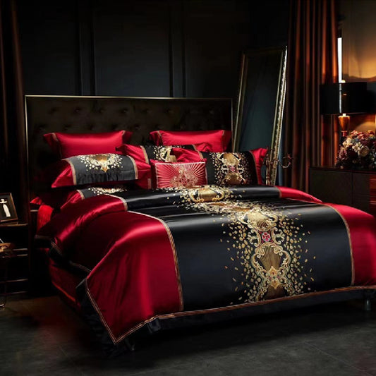 Silk Cotton Embroidery Four-piece Set Bed Sheet Bedspread