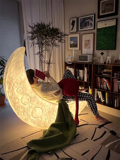 Luminous Moon Crescent Lounge Chair Floor Lamp