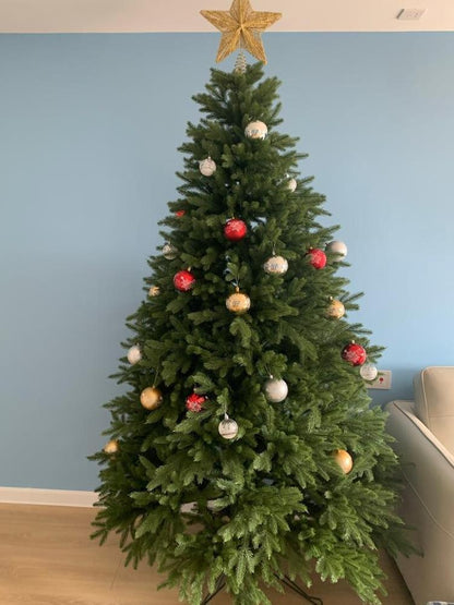 Árbol de Navidad de polietileno con marco cifrado de lujo con agujas de pino