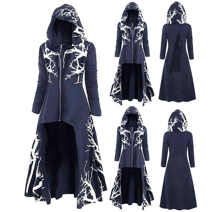 Nueva capa de vestido de Halloween chaqueta de manga larga con estampado irregular