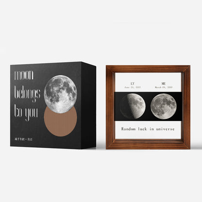 Cadre de lune transparent personnalisé pour les couples le jour de la naissance