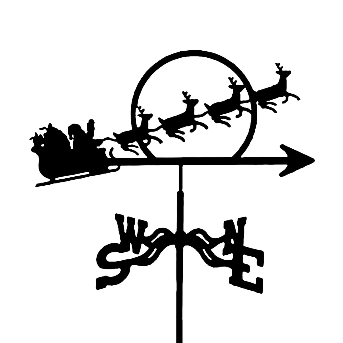 Cow Christmas Deer Weathervane Metal Silhouette