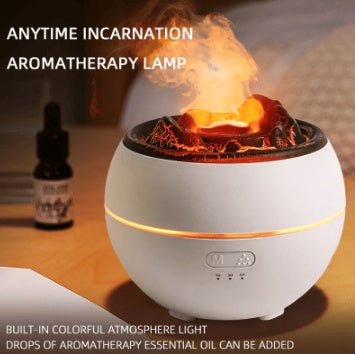 Humidificador de aromaterapia de escritorio doméstico con difusor de aroma de llama