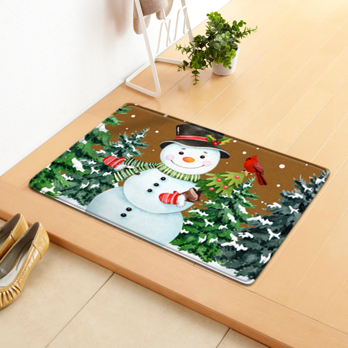 Letter Christmas Home Doormat Bathroom Kitchen Anti-slip Bedroom Living Room Absorbent Carpet