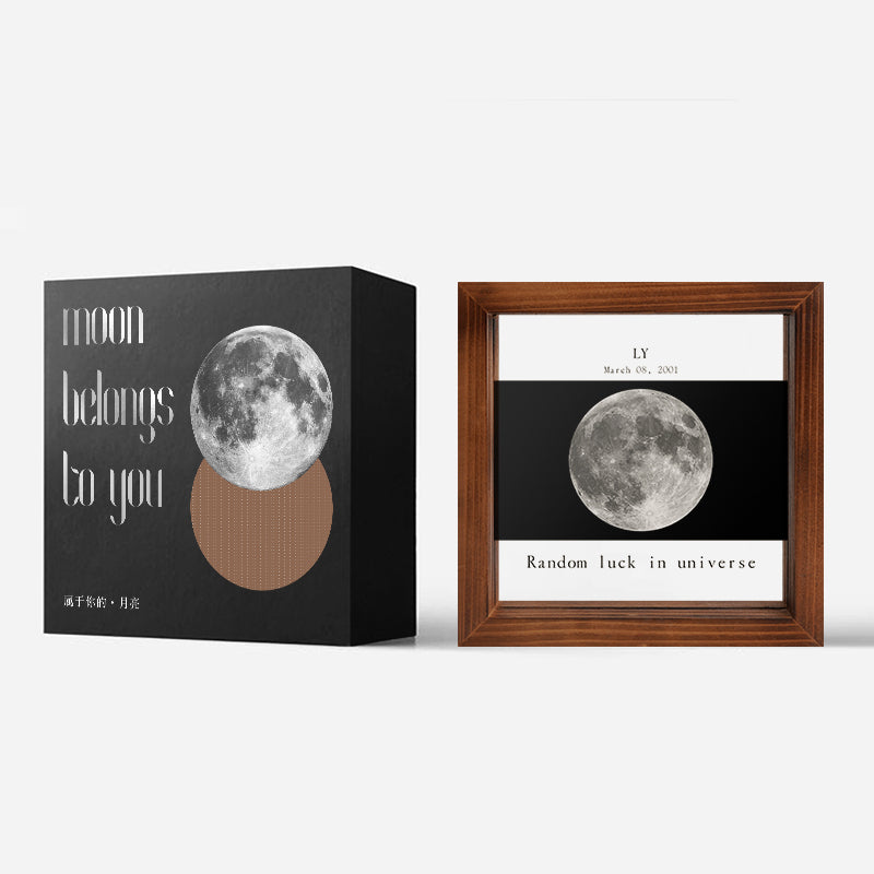 Cadre de lune transparent personnalisé pour les couples le jour de la naissance