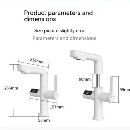 Robinet de lavabo à affichage intelligent de la température, bassin gris pistolet