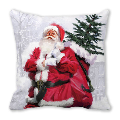 Merry Christmas Christmas Encryption Peach Skin Fabric Home Decoration Sofa Cushion Pillow ZT428