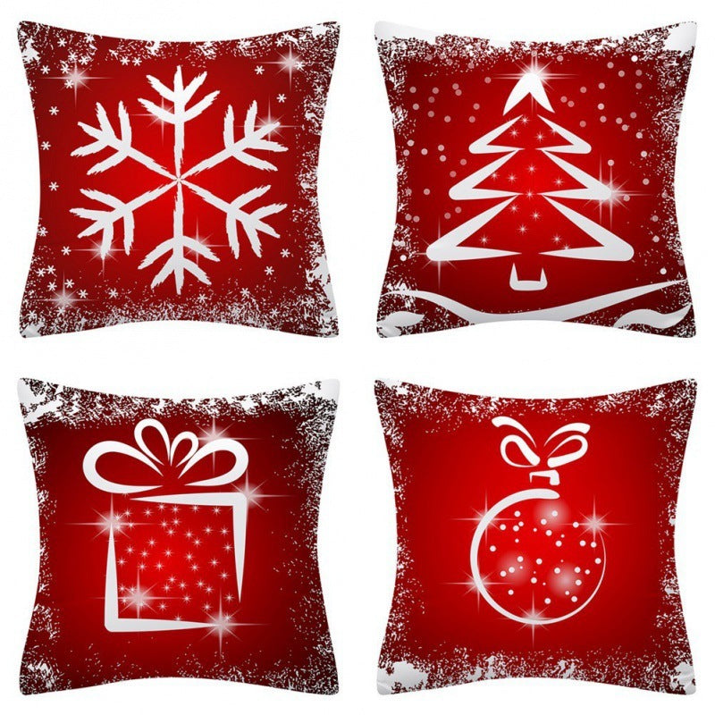 Home Decoration Christmas Pillow Cover Four-piece Set