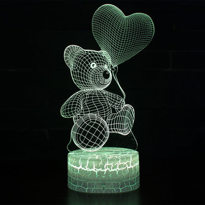 Luz nocturna creativa con lindo oso 3D.