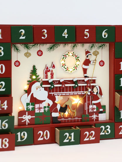 Christmas Countdown Lamp Fireplace Calendar Cabinet Decorations