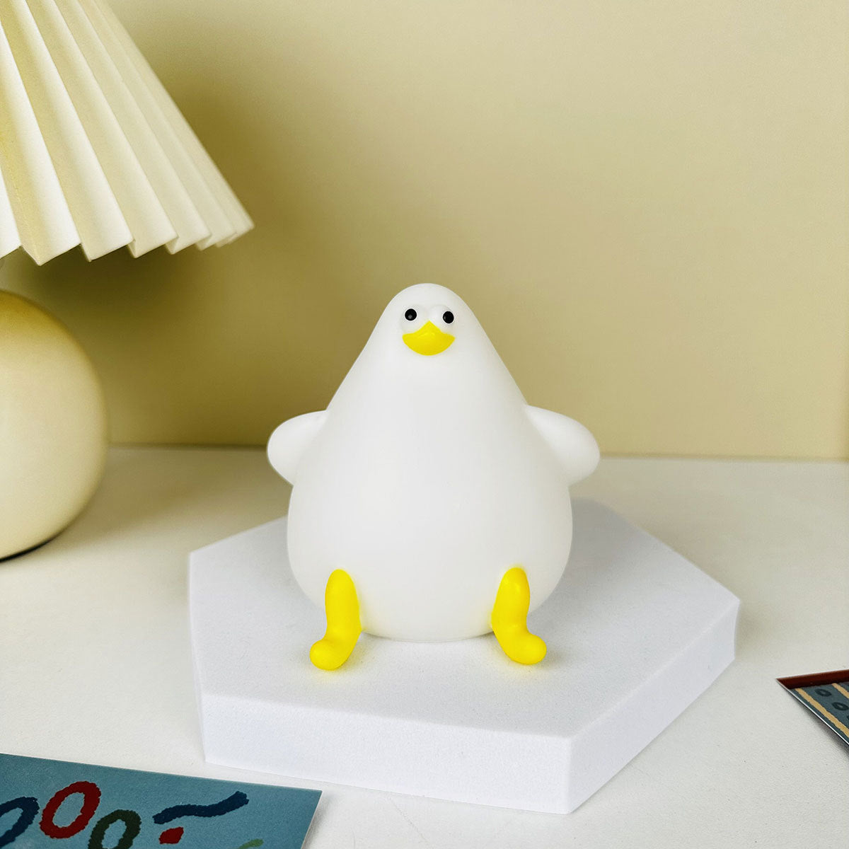 Lámpara de noche cálida y encantadora con forma de gaviota de silicona con dibujos animados, con carga USB, regalo de Navidad, para habitación de niños y niñas