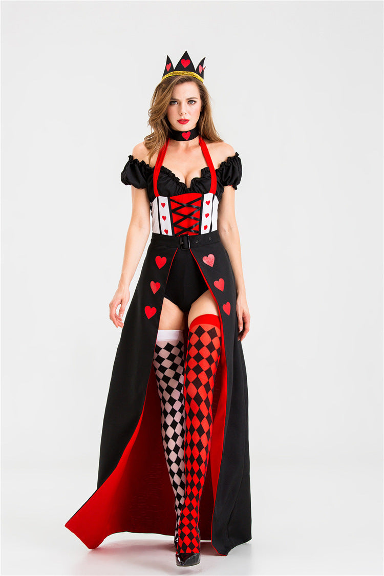 Costume d'Halloween uniforme de la reine de cœur