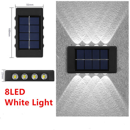 Luz Solar para jardín al aire libre, lámpara de pared de ambiente brillante hacia arriba y hacia abajo, luz decorativa para jardín, paisaje de la calle y patio