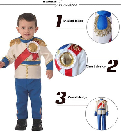 Conjunto de disfraz de príncipe azul para Halloween para niños