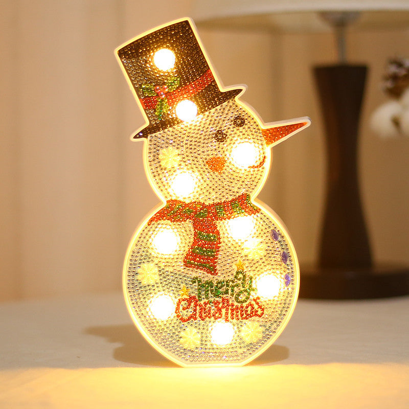 Décoration de Noël Bonhomme de neige Arbre de Noël DIY Lampe LED