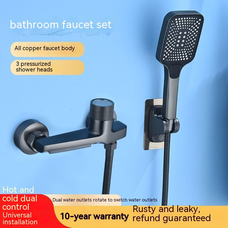 Bathroom Copper Shower Faucet Hot And Cold Mixing Valve Shower Head