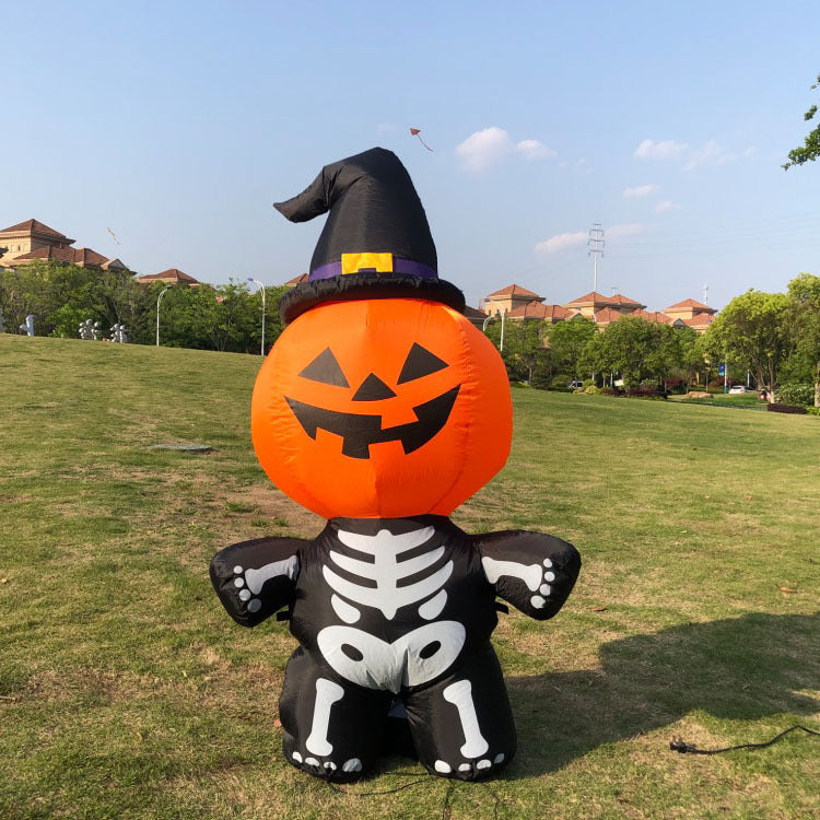 Decoración espeluznante de Halloween con forma de cabeza de calabaza