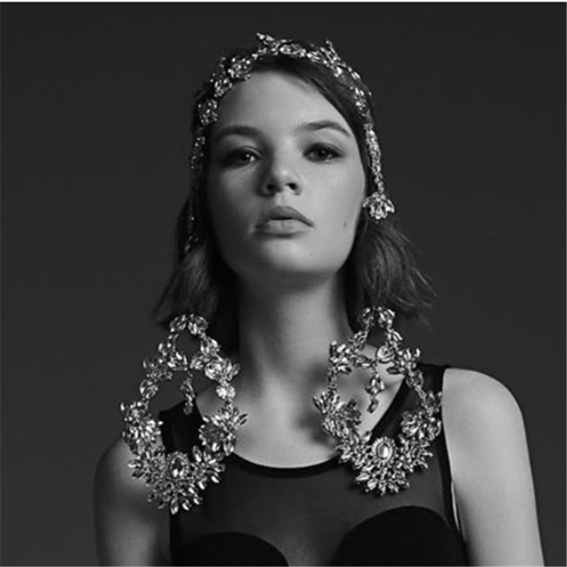 Accesorios para el cabello con diadema de diamantes de imitación simples a la moda para mujer