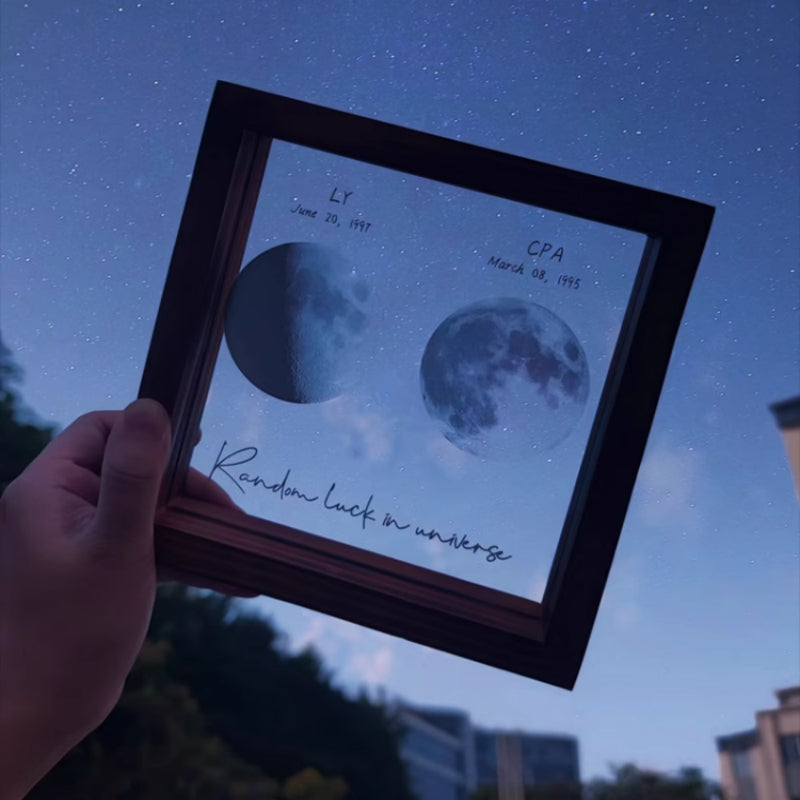 Customized Transparent Moon Frame For Couples On The Day Of Birth