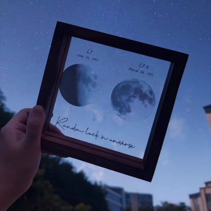 Cadre de lune transparent personnalisé pour les couples le jour de la naissance