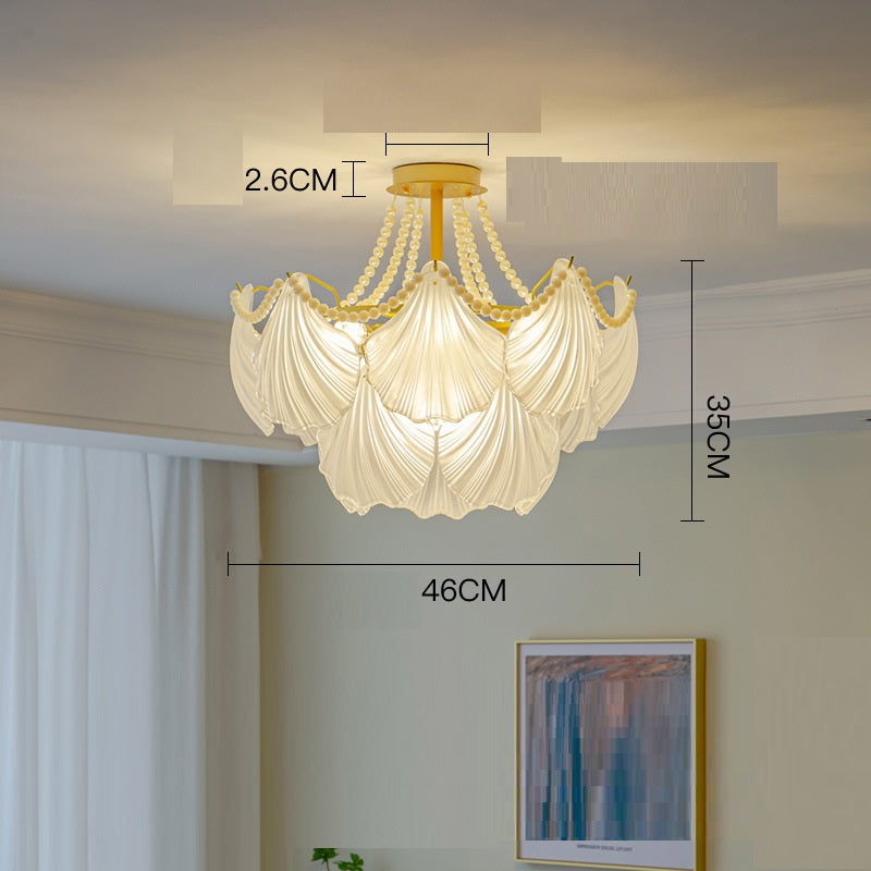 Luxury Pearl Shell Glass Living Room Pendant Lamp