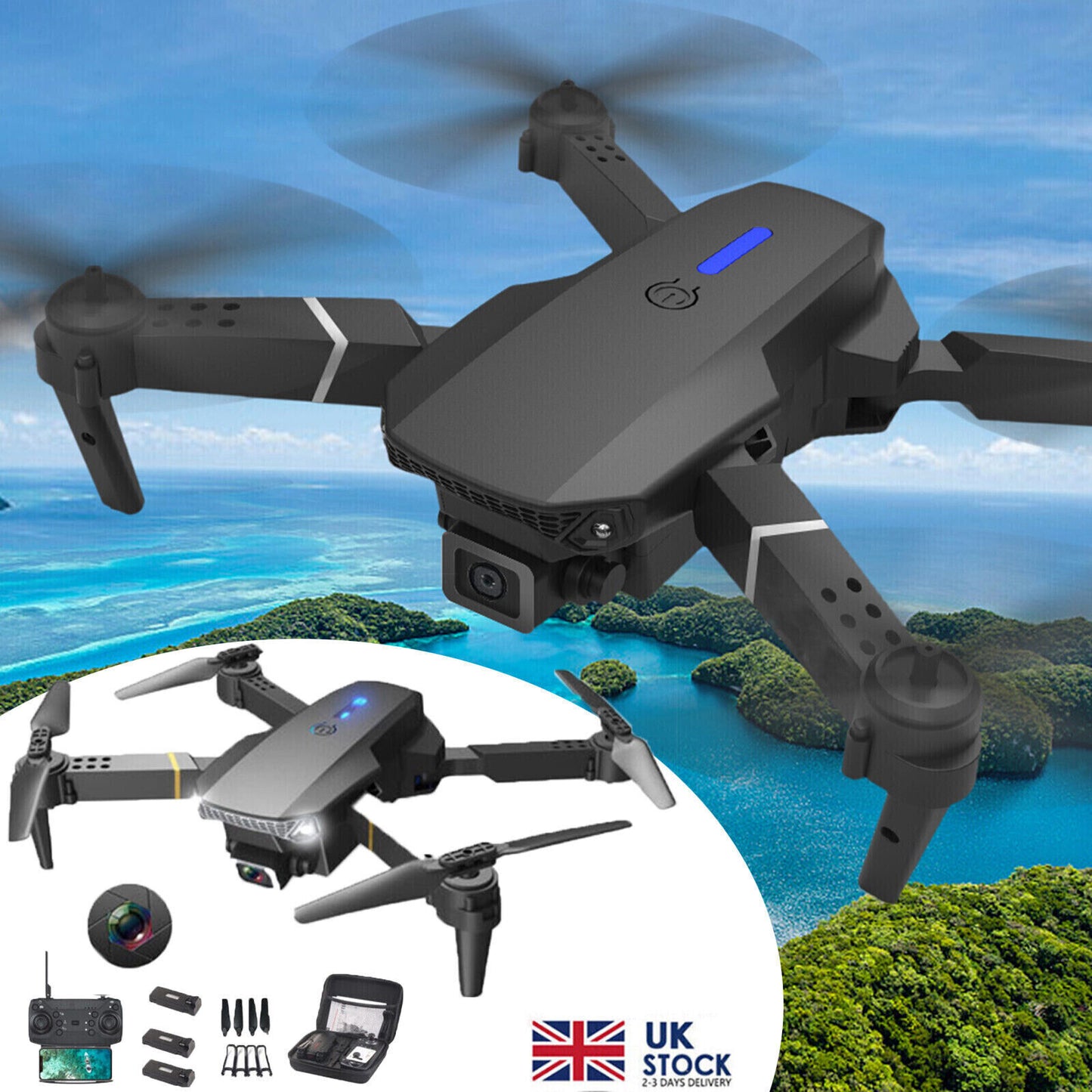 Drone X Pro HD Selfie Caméra WIFI FPV 3 Batteries Pliable RC Quadcopter