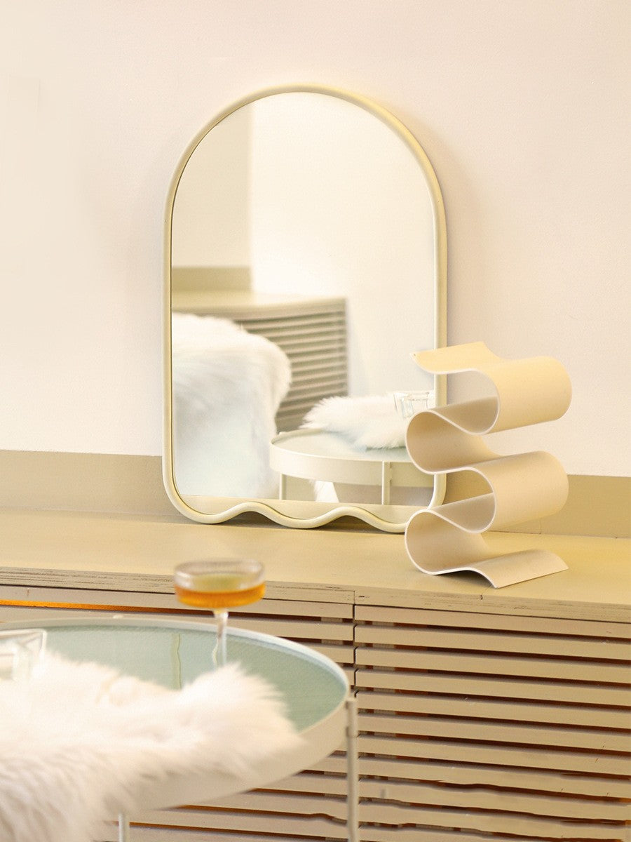 Cream White Ghost Shaped Mirror