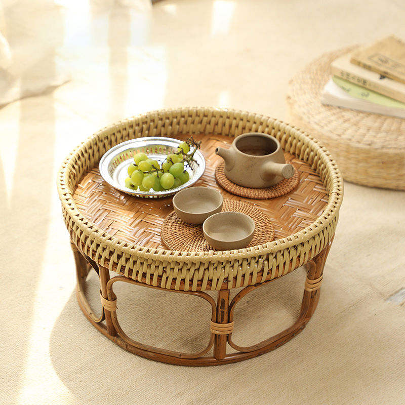 Japanese Handmade Bamboo Rattan Small Coffee Table For Household Use