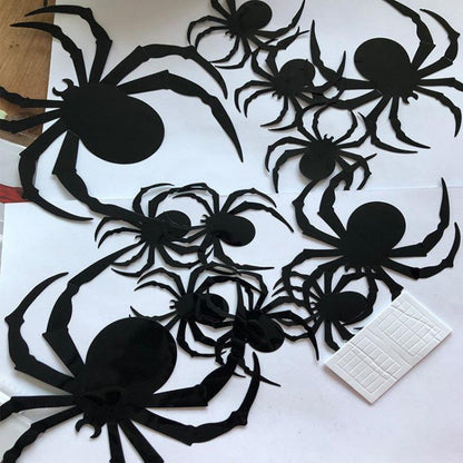 Adhesivo de pared autoadhesivo con forma de araña negra, murciélago negro y fantasma