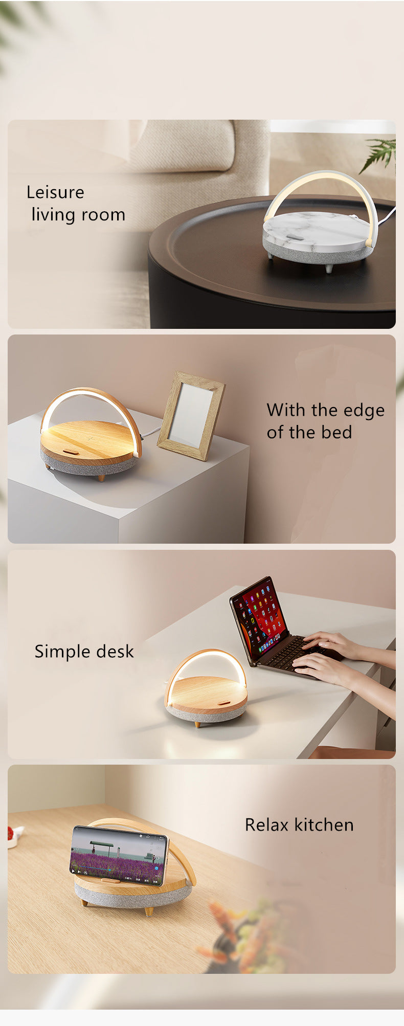 Multi-function wireless charging night light