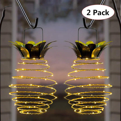 Outdoor Solar Light Waterproof Pineapple Shape Garden Solar Lamp String Chain Hanging Decoration