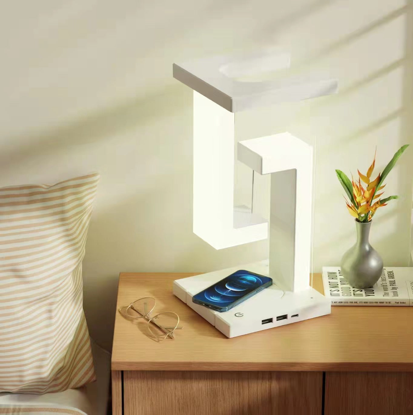 Lampe de Table à Suspension sans fil pour Smartphone, lampe d'équilibre flottante pour la maison et la chambre à coucher