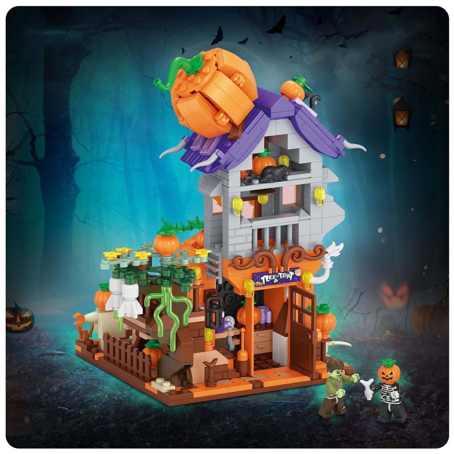 Puzzle cadeau d'Halloween avec blocs de construction