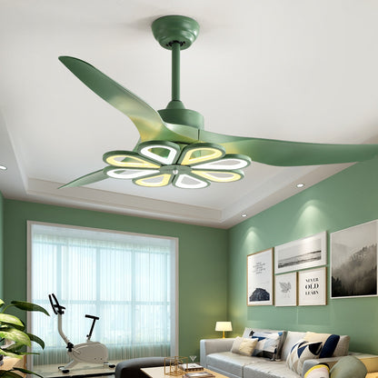 Nordic Modern Simple Frequency Conversion Ceiling Fan Light