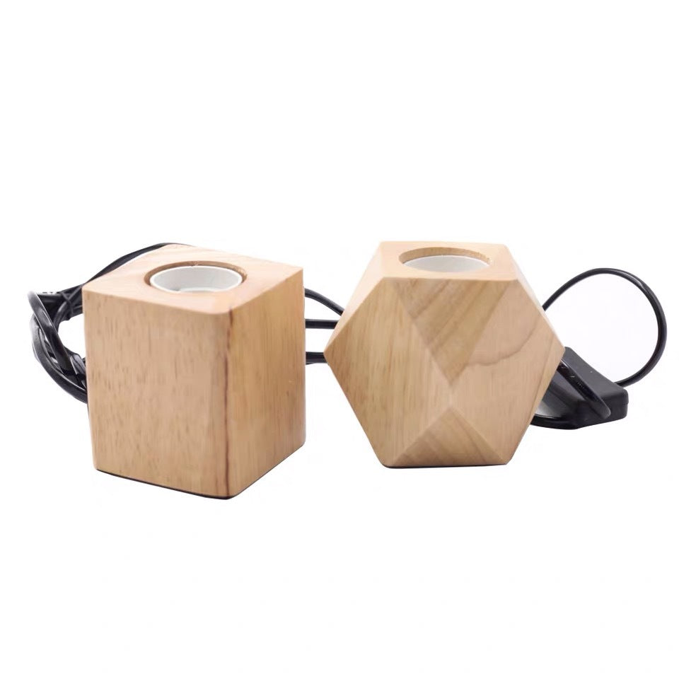 Support de lampe rétro suspendu en fil de fer, support de lampe en bois, lampe de Table