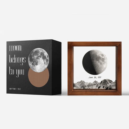 Cadre de lune transparent personnalisé pour les couples le jour de la naissance