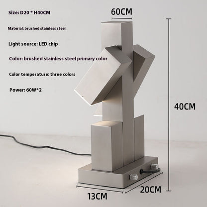 Lámpara de mesa con ambiente de metal de la época Bauhaus de mediados de la Antigüedad