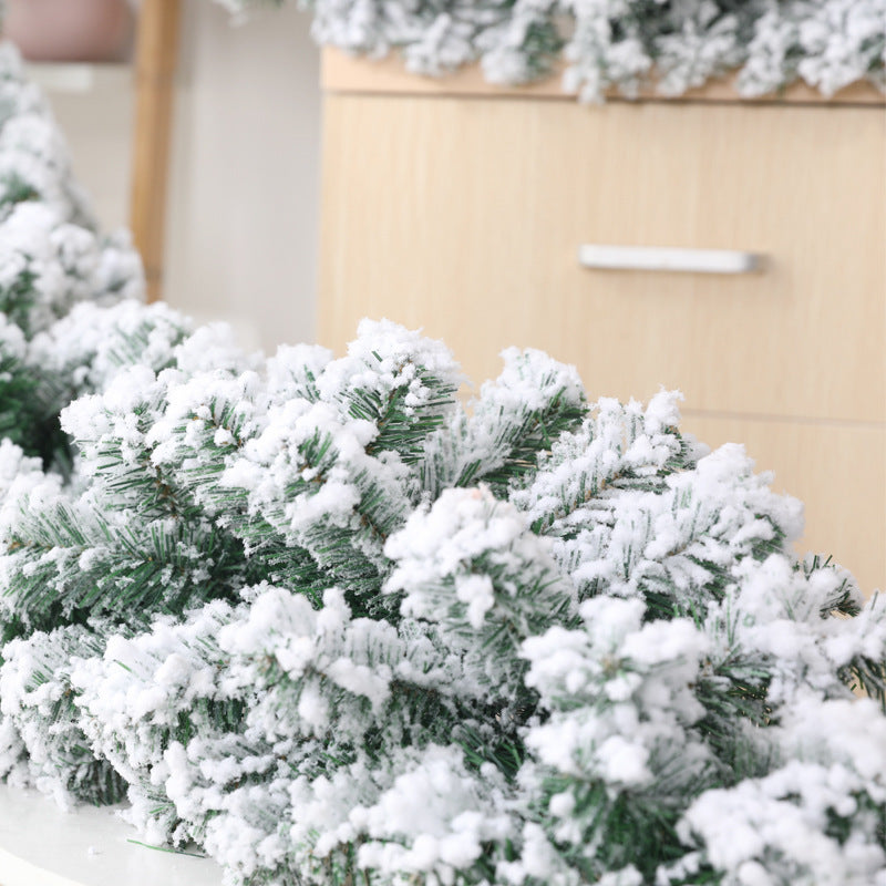 Adornos navideños Bastón de nieve blanca flocado