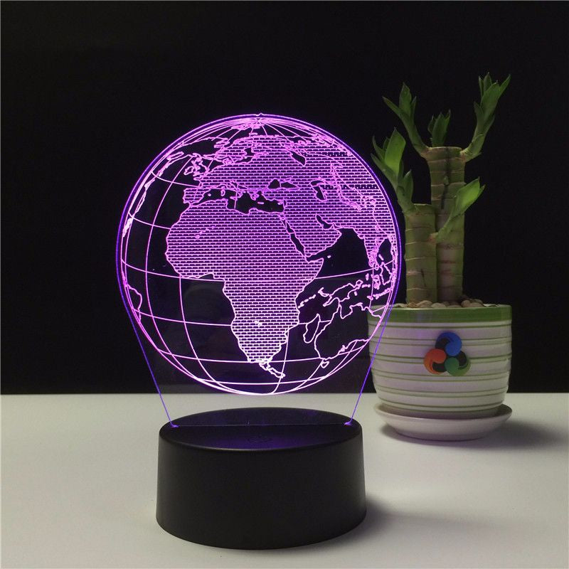 USB veilleuse 3D terre Globe lampe de Table RGB créatif